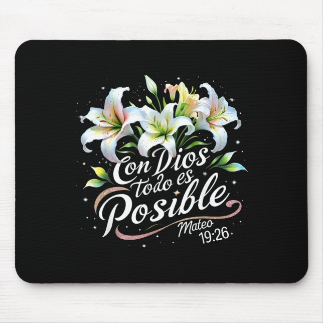 Con Dios Todo Es Sible Mateo 19_26 Gift  Mousepad (Vorne)
