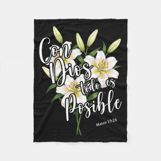 Con Dios Todo Es Sible Shirt Christian Spanish For Fleecedecke (Vorderseite)