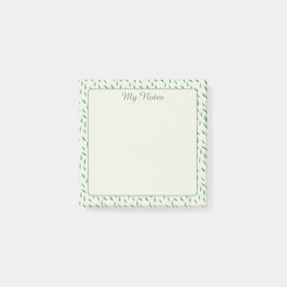 con diseño de hojas verdes post-it klebezettel