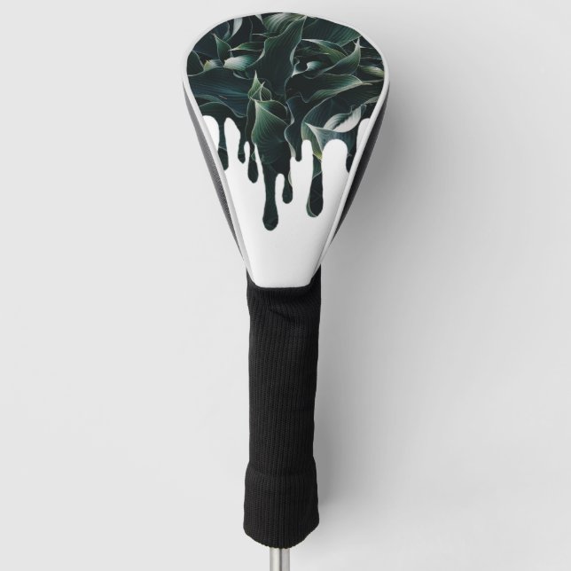 con hojas verdes estilo derramado golf headcover (Vorderseite)