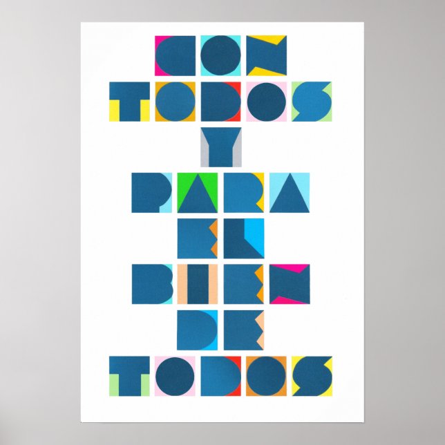 CON TODOS Weiß farbig Poster (Vorne)