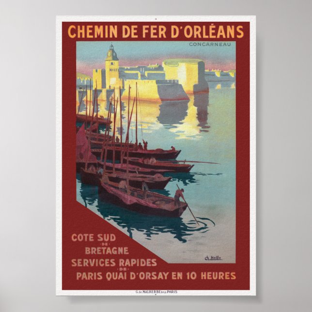Concarneau France Vintage Poster 1919 (Vorne)