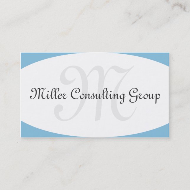 Concave Monogram Blue Business Cards Visitenkarte (Vorderseite)