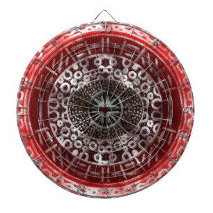 Concentric Circles African Tribal Print red ombre Dartscheibe