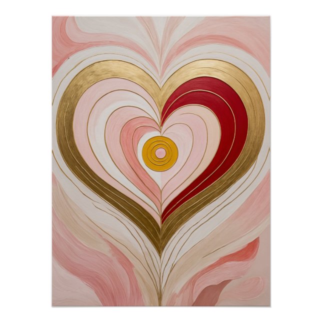 Concentric Heart Blossom Poster (Vorderseite)