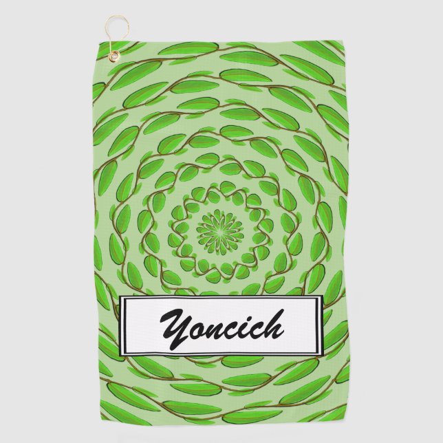 Concentric Leaf Rings von Kenneth Yoncich Golfhandtuch (Vorderseite)