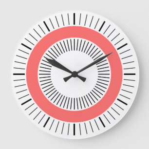 Concentric Rays - Tropical Pink Große Wanduhr