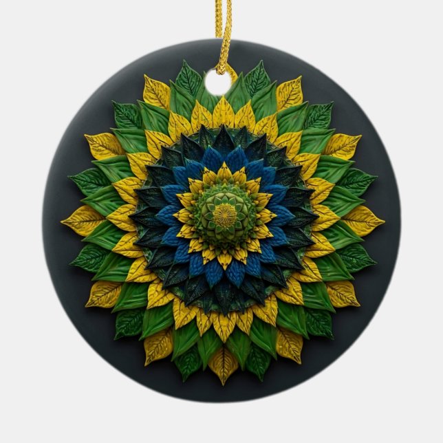 Concentric Solar Foliage - Ceramic Ornament (Vorne)