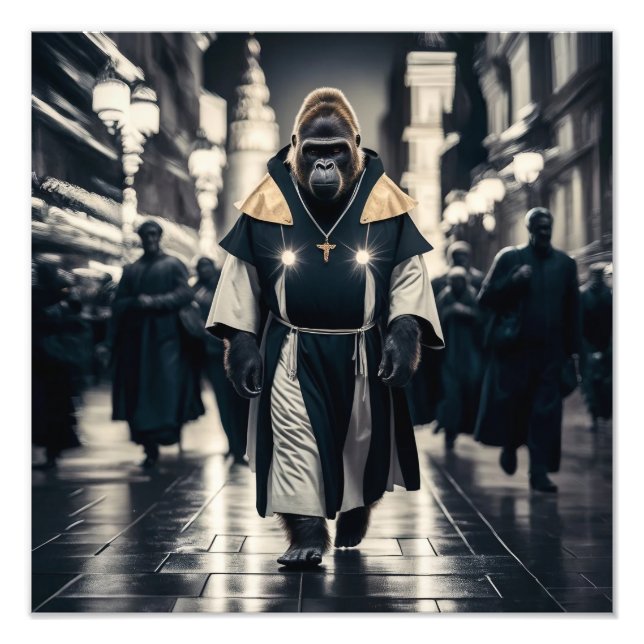 Concept Art Wall: Gorilla in Monastic Robes Fotodruck (Vorne)