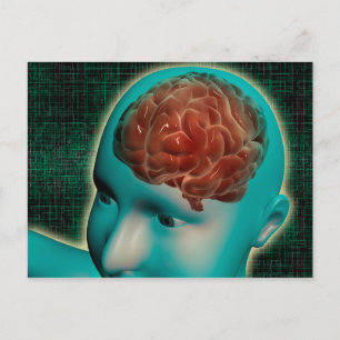 Concept Image of Female Body with Brain 1 Postkarte