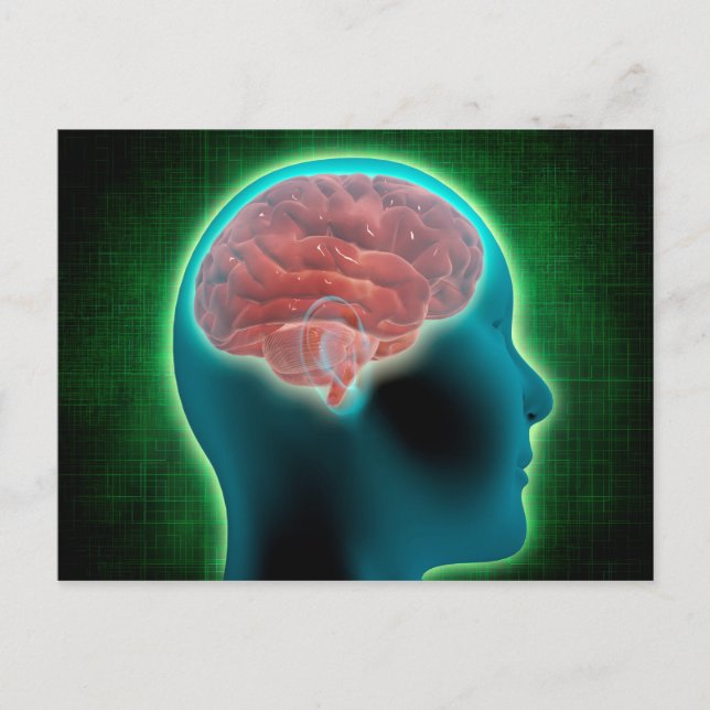 Concept Image of Female Body with Brain 2 Postkarte (Vorderseite)