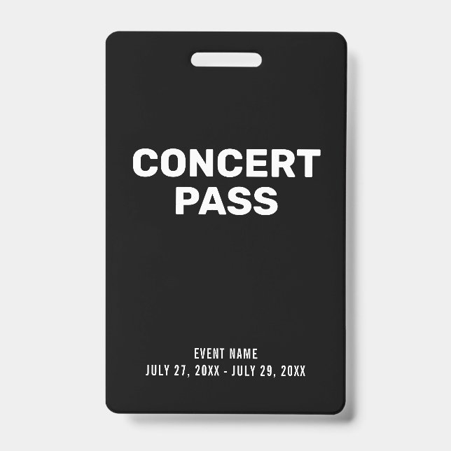 Concept Pass Black & White Custom ID Abzeichen Ausweis (Front)