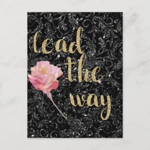 Concepteur de carte postale Rose argentée Black Le