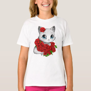 Concepteur décrit : T-shirt rose adorable de blan