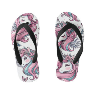 Conception à tongs pour enfants - Unicornes roses