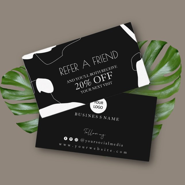 Conception Abstraite de carte de référence en noir (Créateur téléchargé)