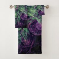 Conception Abstraite fractale violet et verte