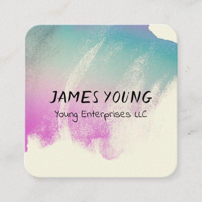 conception aquarelle carte de visite personnalisé (Devant)