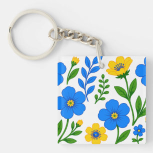 Conception botanique florale bleue et jaune