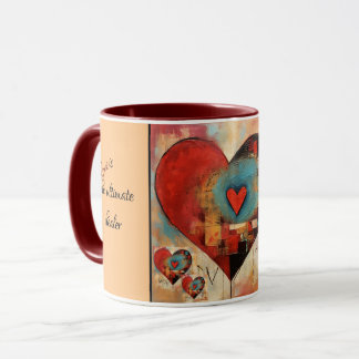 Conception cardiaque Abstraite avec texte La Mug d