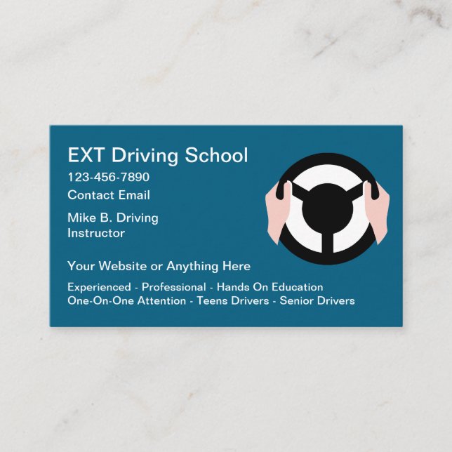 Conception Carte de visite de l'école de conduite  (Devant)