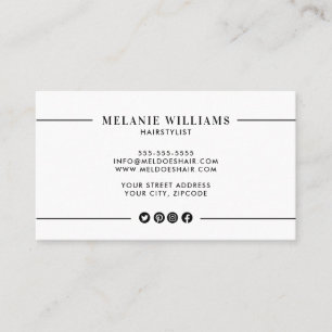 Conception Carte de visite minimaliste et élégante