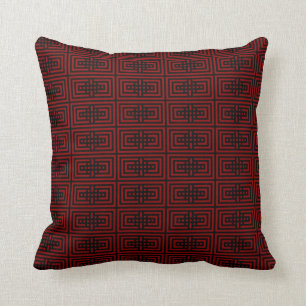Conception chinoise/asiatique rouge 5 de coussin