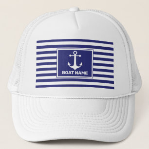 Conception d'Ancres nautiques Casquette rayé bleu