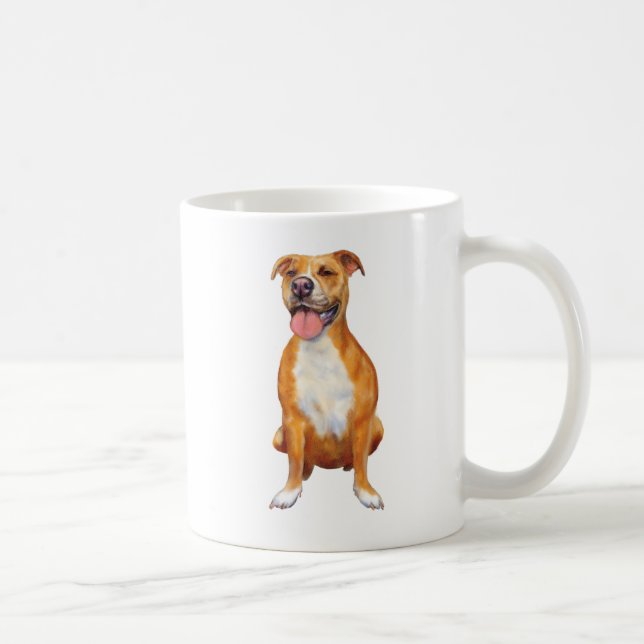 Conception d'art de chien de Pitbull sur une tasse (Droite)