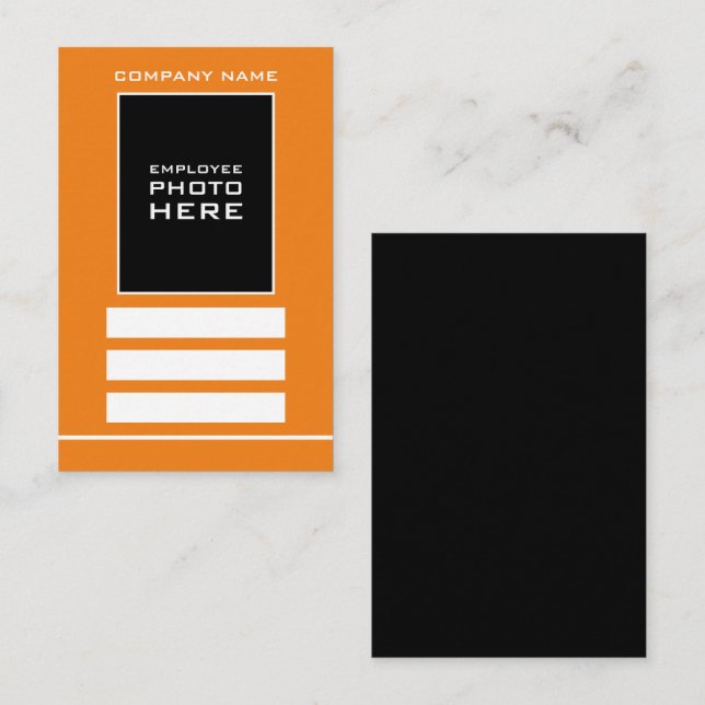 Conception de base, cartes d'identité photo (Devant / Derrière)