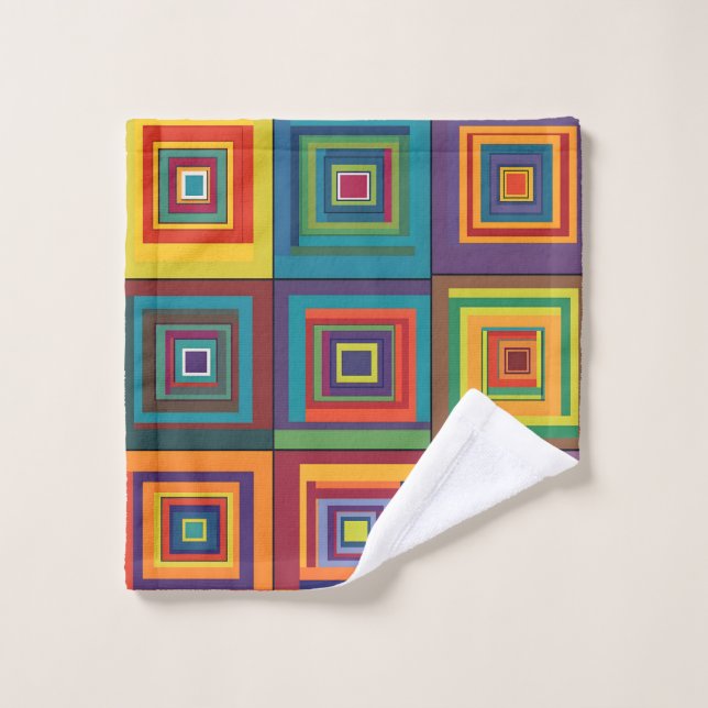 Conception de bloc rétro coloré (Gant de toilette)