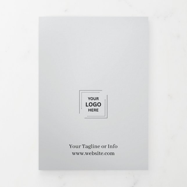 Conception de brochure pliée professionnelle grise (Page de couverture)