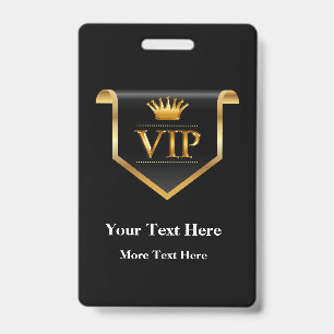 Conception de budget modifiable de badge VIP class