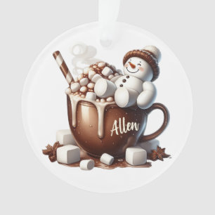 Conception de cacao bonhomme de neige mignon