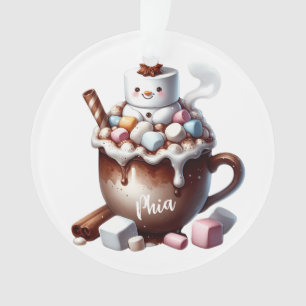 Conception de cacao bonhomme de neige mignon