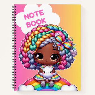 Conception de cahier mignon pour fille / Chibi