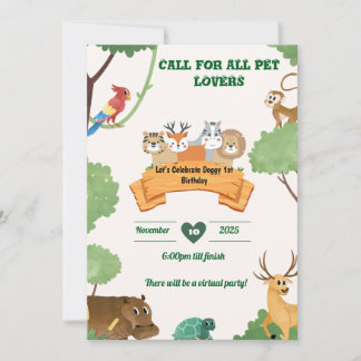 Conception de carte d'anniversaire d'animal