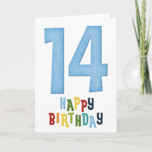 Conception de carte d'anniversaire des 14 ans 2