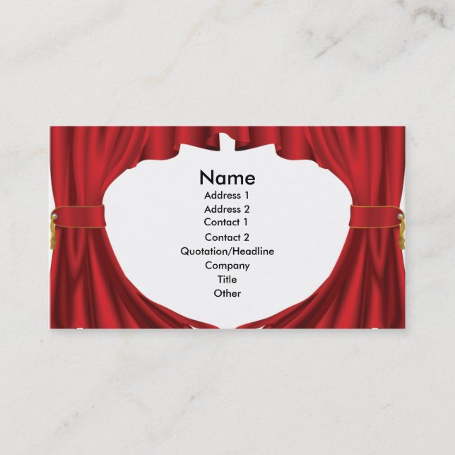 Conception de carte de visite de rideaux en (Devant)