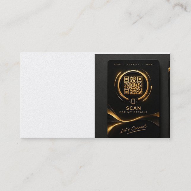 Conception de carte de visite QR Code Luxe – Noir  (Devant)