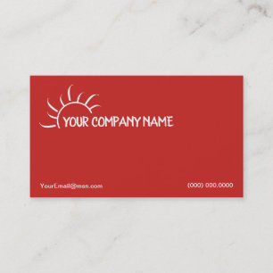 Conception de carte de visite rouge de logo de Sun