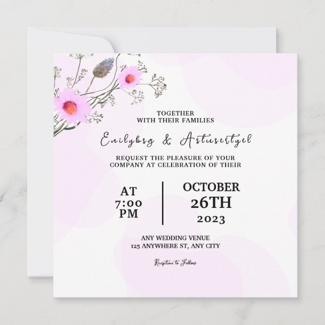 Conception de carte d'invitation de fleur de coule (Devant)