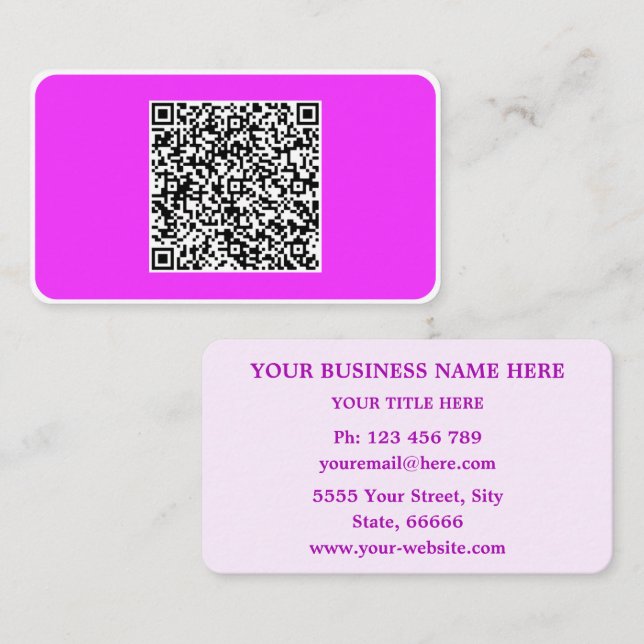 Conception de cartes de visite avec code QR à l'im (Devant / Derrière)