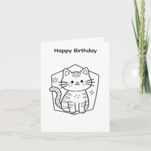 Conception de chat pour carte d'anniversaire à col