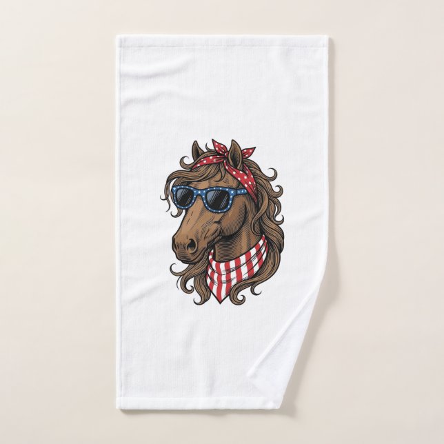 Conception de chemise vectorielle de tête de cheva (Serviette à main)
