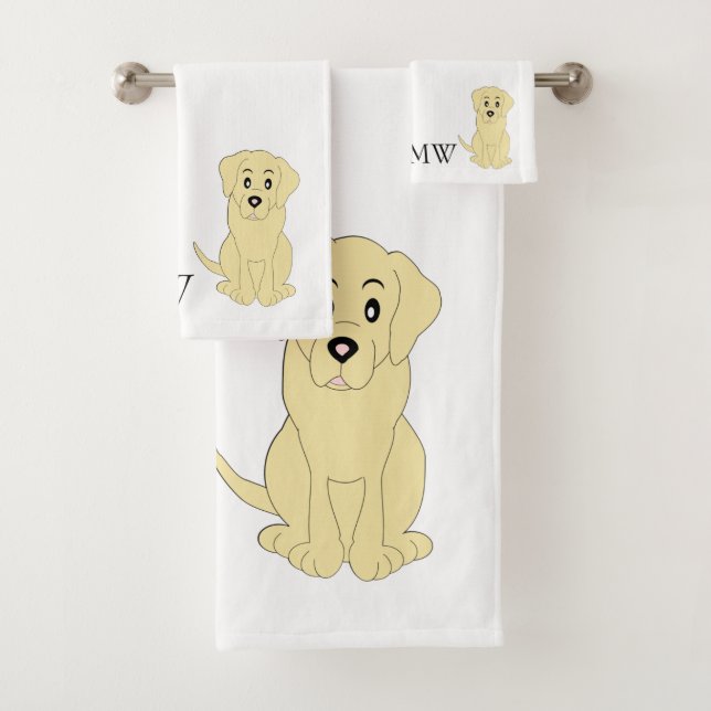 Conception de chien monogramme jaune du Labrador (En situation)