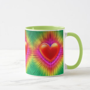 Conception de coeur psychédélique de la tasse de c