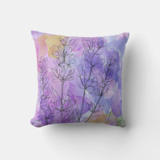 Conception de Coussin de Jetée à Aquarelle Florale