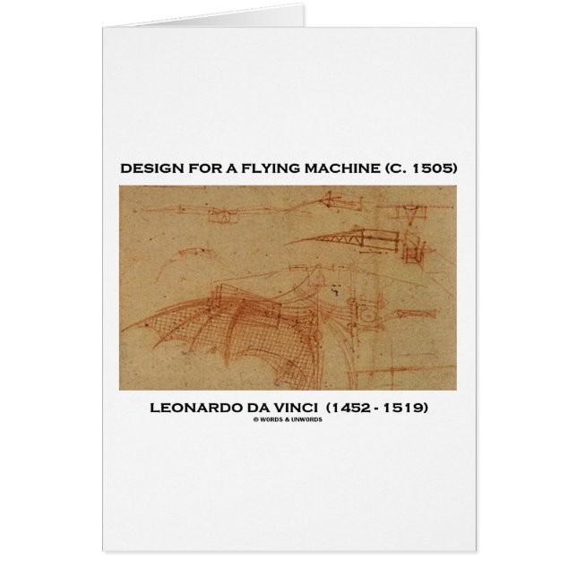 Conception de da Vinci pour une machine de vol (Devant)