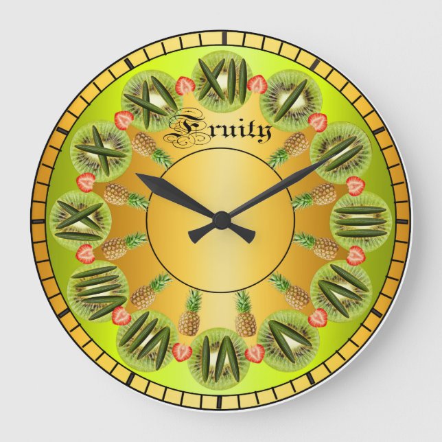 Conception de fruits inspirante Horloge métallique (Recto)